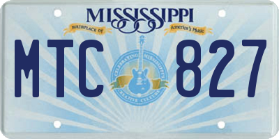 MS license plate MTC827