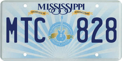 MS license plate MTC828