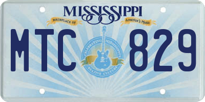 MS license plate MTC829