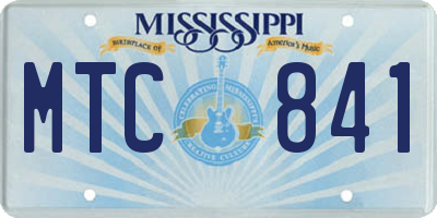 MS license plate MTC841