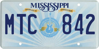 MS license plate MTC842