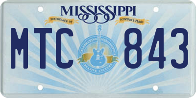MS license plate MTC843