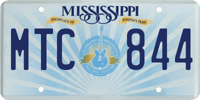 MS license plate MTC844