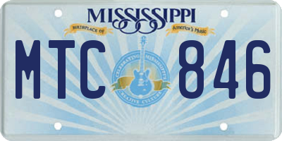 MS license plate MTC846