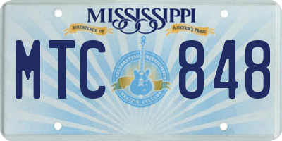 MS license plate MTC848