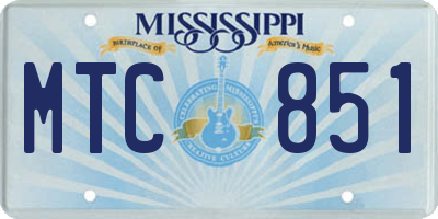 MS license plate MTC851