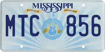 MS license plate MTC856