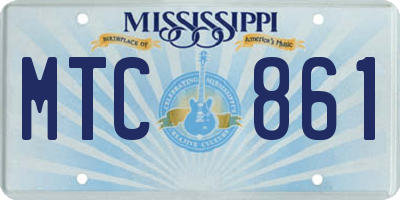 MS license plate MTC861
