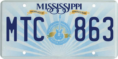 MS license plate MTC863