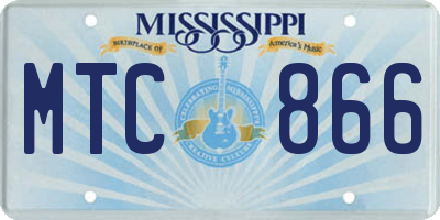 MS license plate MTC866