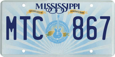MS license plate MTC867