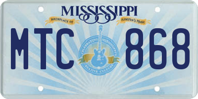 MS license plate MTC868
