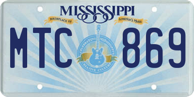 MS license plate MTC869