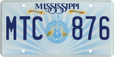 MS license plate MTC876