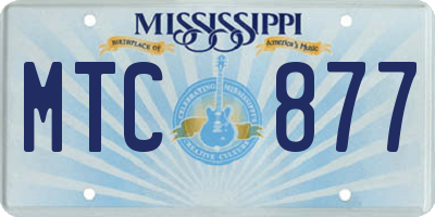 MS license plate MTC877