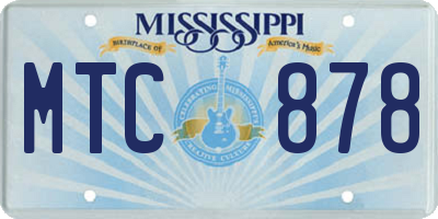 MS license plate MTC878