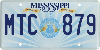 MS license plate MTC879