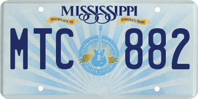 MS license plate MTC882