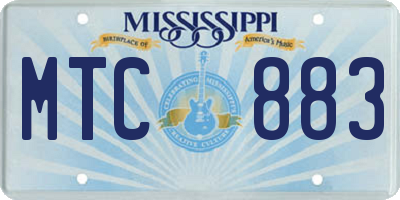 MS license plate MTC883