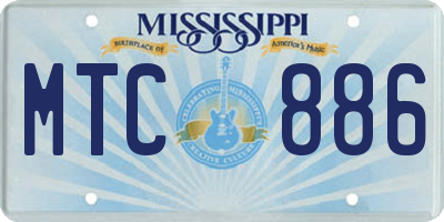 MS license plate MTC886