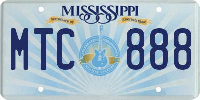 MS license plate MTC888