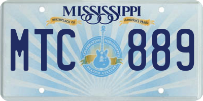 MS license plate MTC889