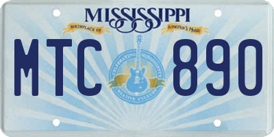 MS license plate MTC890