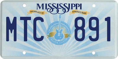 MS license plate MTC891