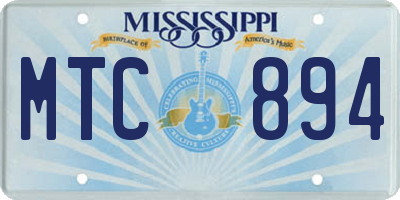 MS license plate MTC894