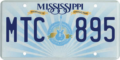 MS license plate MTC895