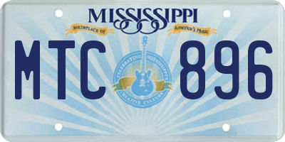 MS license plate MTC896