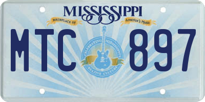 MS license plate MTC897