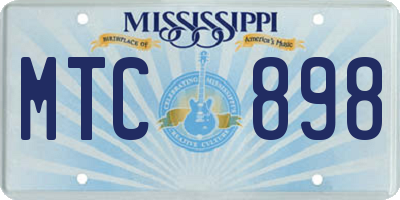 MS license plate MTC898