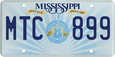 MS license plate MTC899
