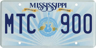 MS license plate MTC900