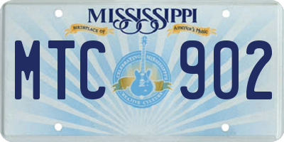 MS license plate MTC902