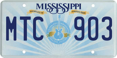 MS license plate MTC903