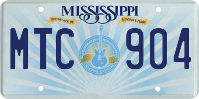 MS license plate MTC904