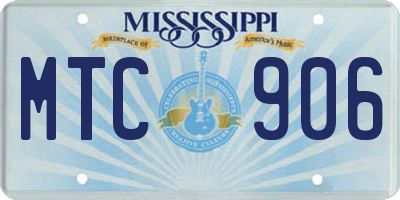 MS license plate MTC906
