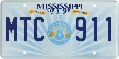 MS license plate MTC911