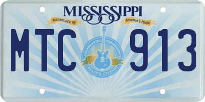 MS license plate MTC913