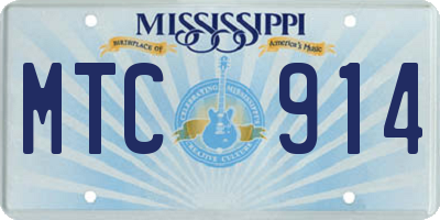 MS license plate MTC914