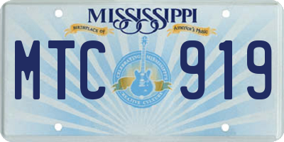 MS license plate MTC919