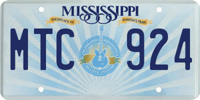 MS license plate MTC924