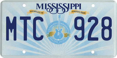 MS license plate MTC928