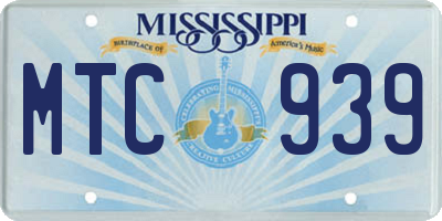 MS license plate MTC939