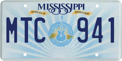 MS license plate MTC941