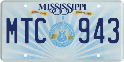 MS license plate MTC943
