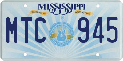 MS license plate MTC945
