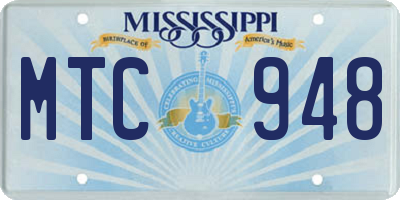 MS license plate MTC948